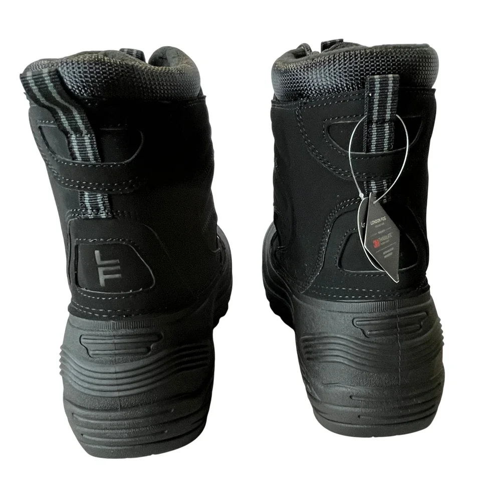 London Fog Breckenridge Boots Black Waterproof Insulated Lace Up Snow Men‎ 13